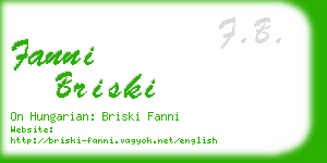 fanni briski business card
